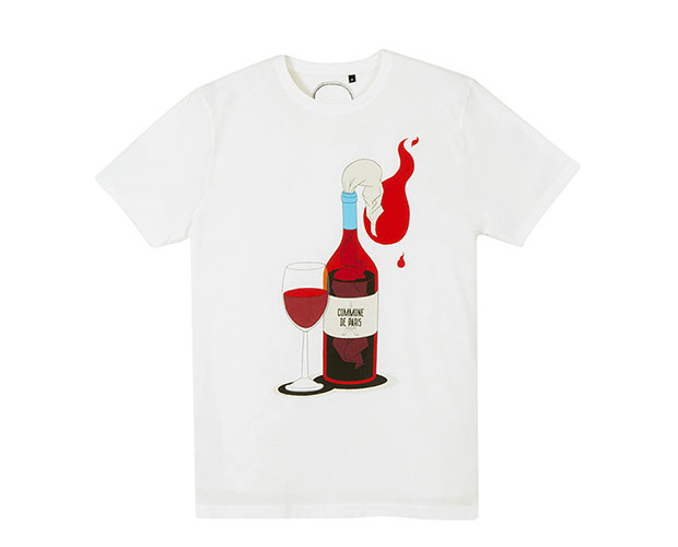 t-shirt commune de paris vin