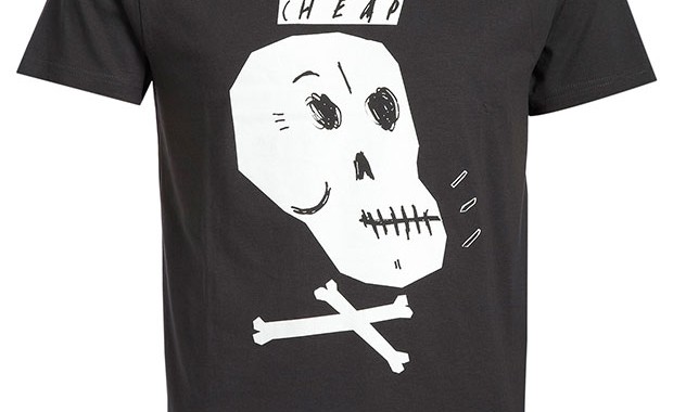 t-shirt noir crazy skull Cheap Monday