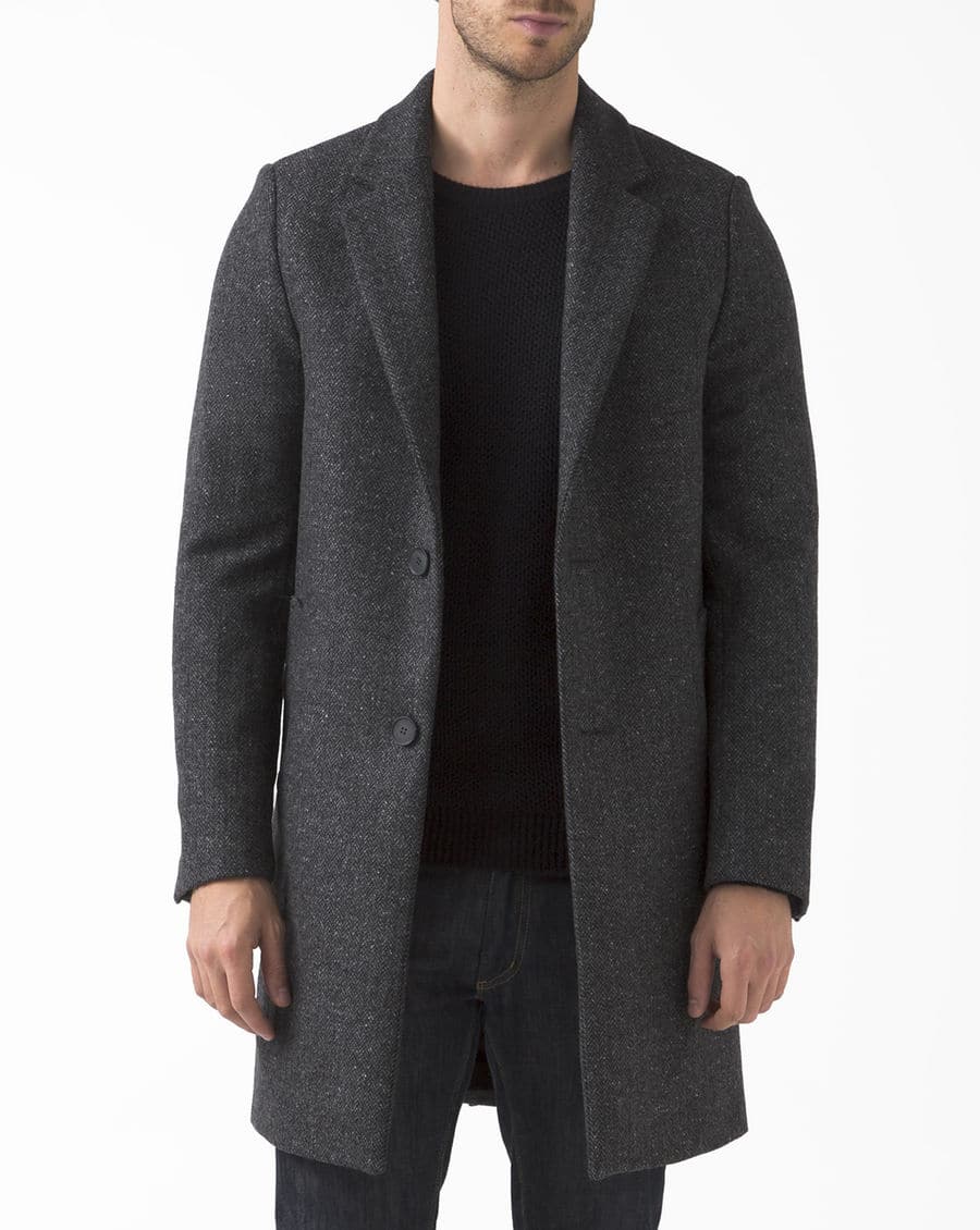 manteau en laine gris chiné American Vintage